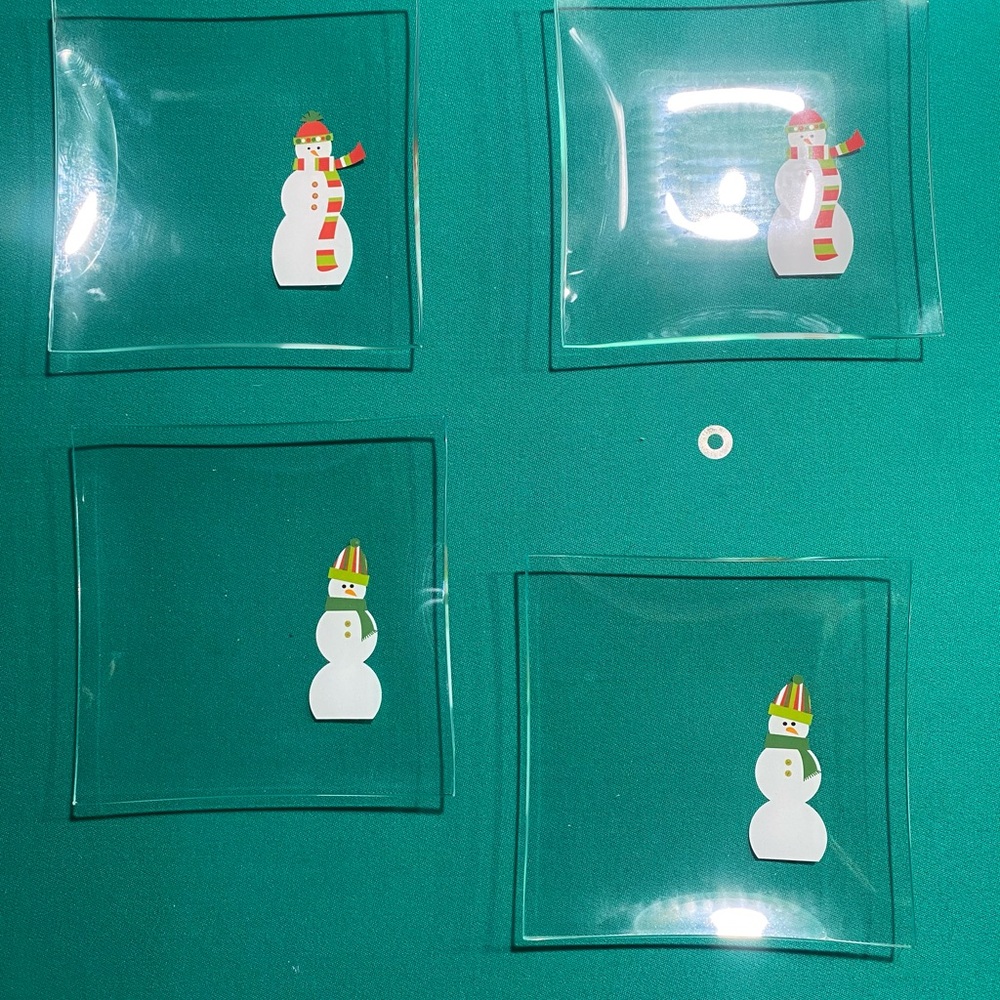 NIB Lot of 2 Pampered Chef Snowmen‎ Appetizer Plates Sets 8 total plates